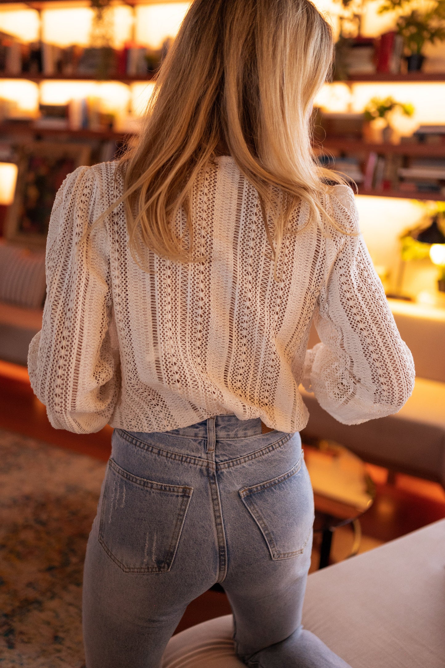 USA Fashionn | Ecru Crochet Arlyne Blouse