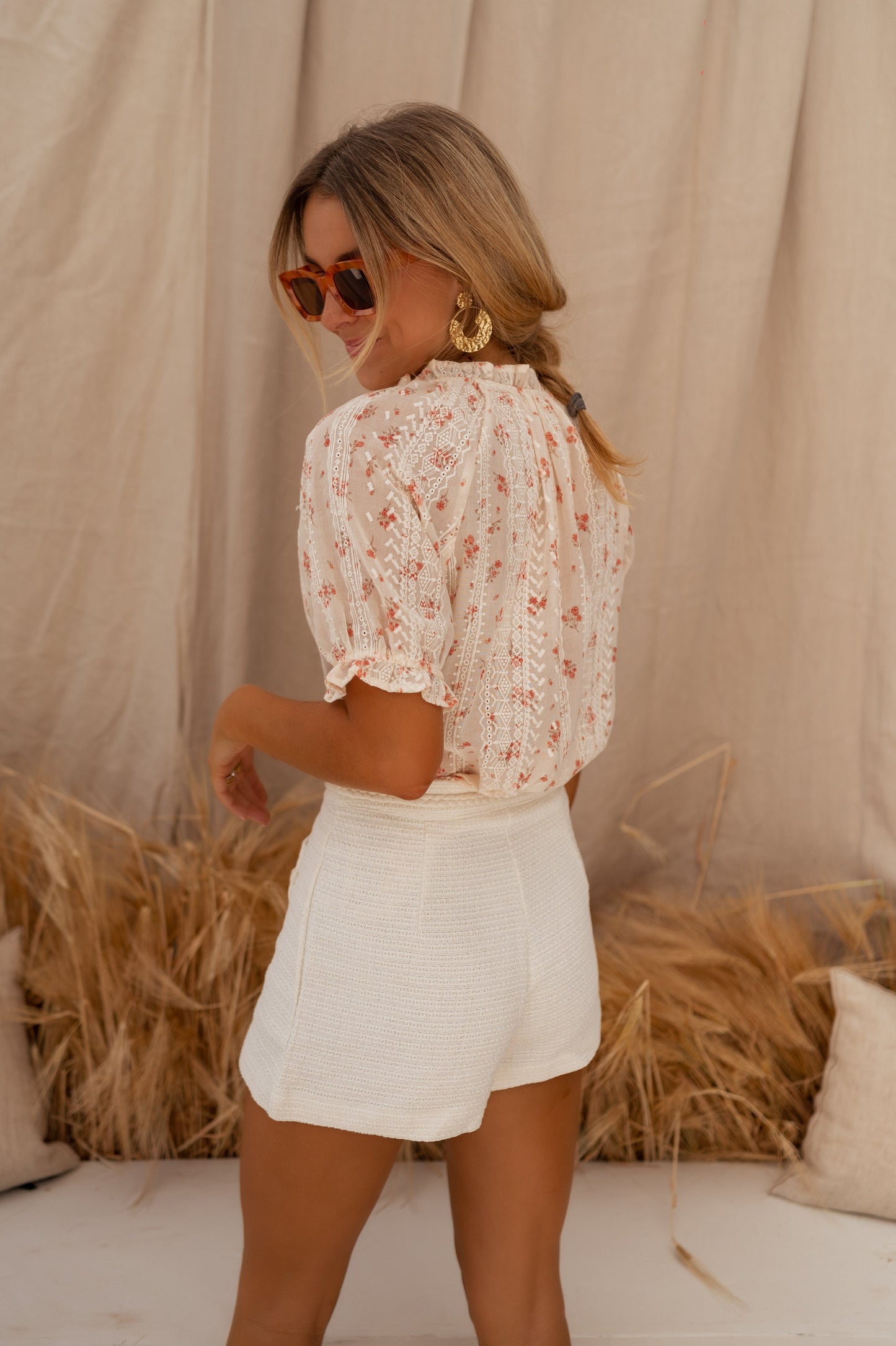 USA Fashionn | Ecru Adrian Shorts