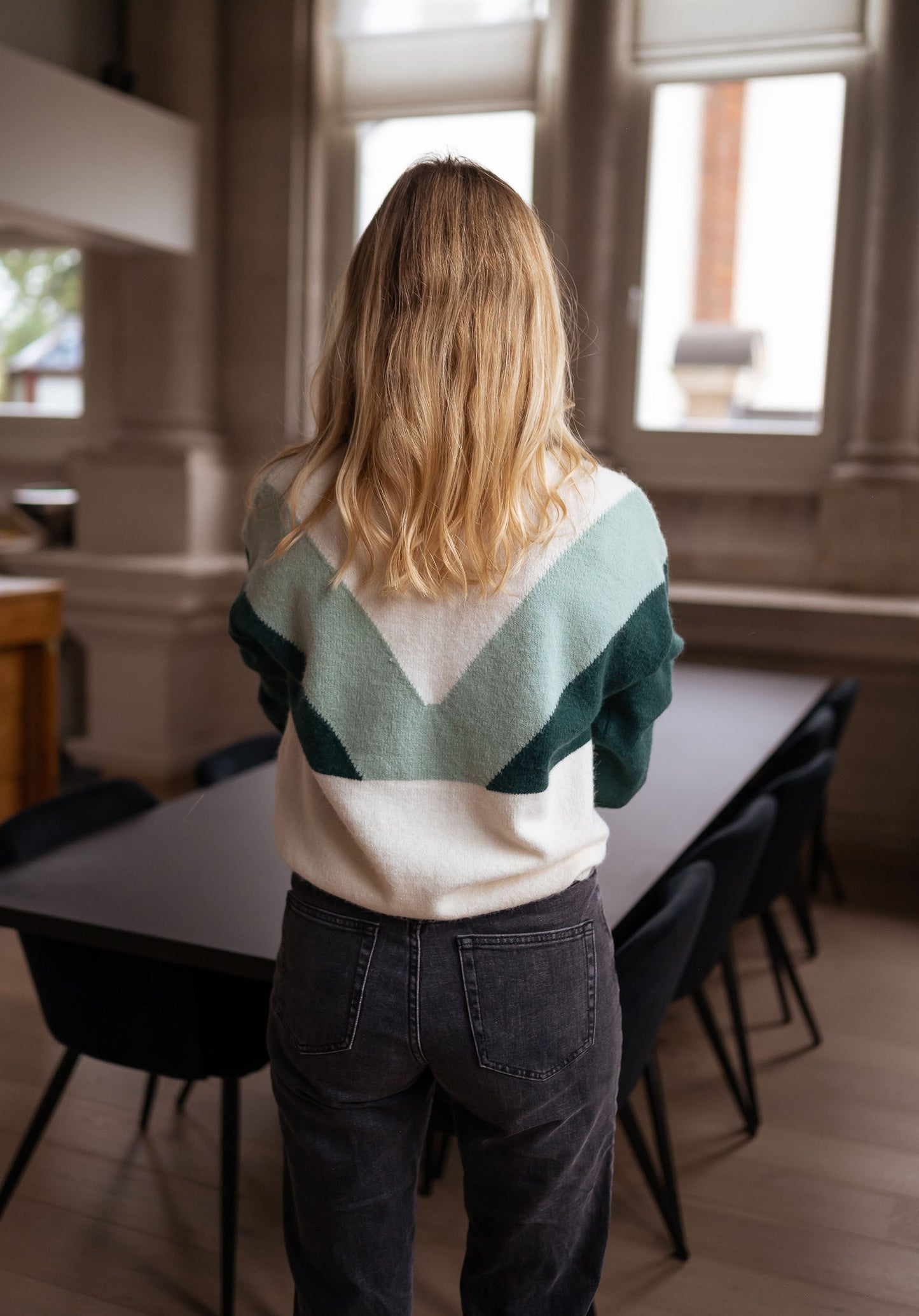 USA Fashionn | Green and Ecru Neve Sweater