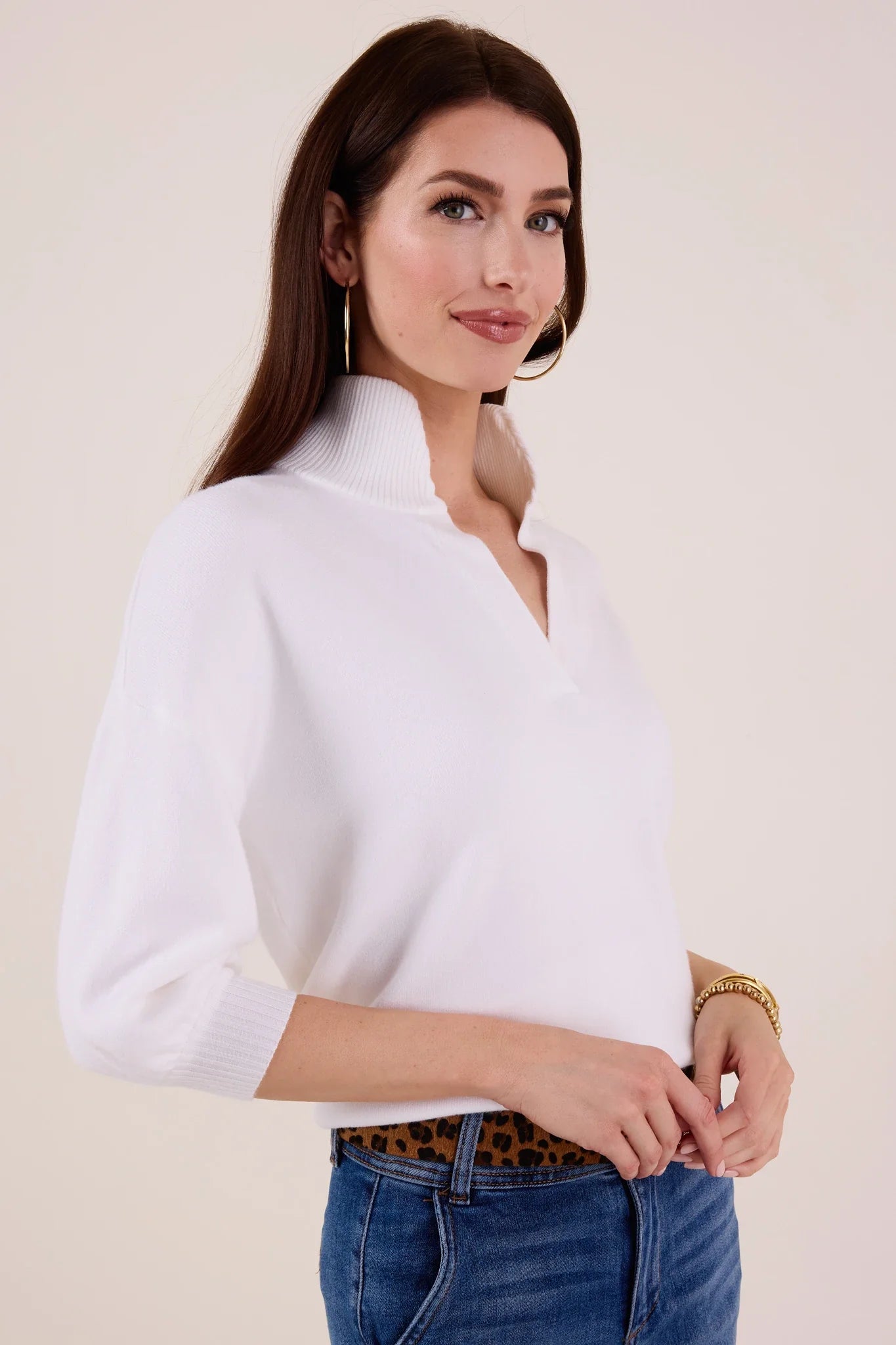 USA Fashionn | Gwyneth Cream Knit Sweater