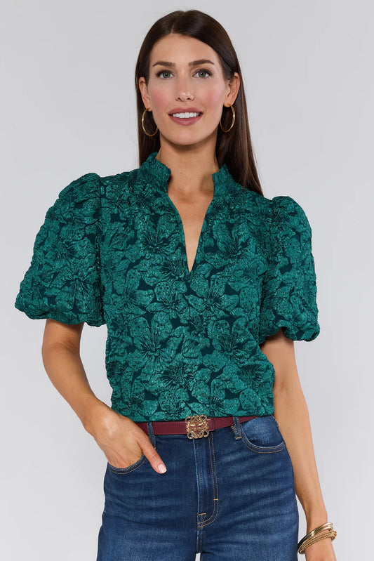 USA Fashionn | Teresa Green Floral Top