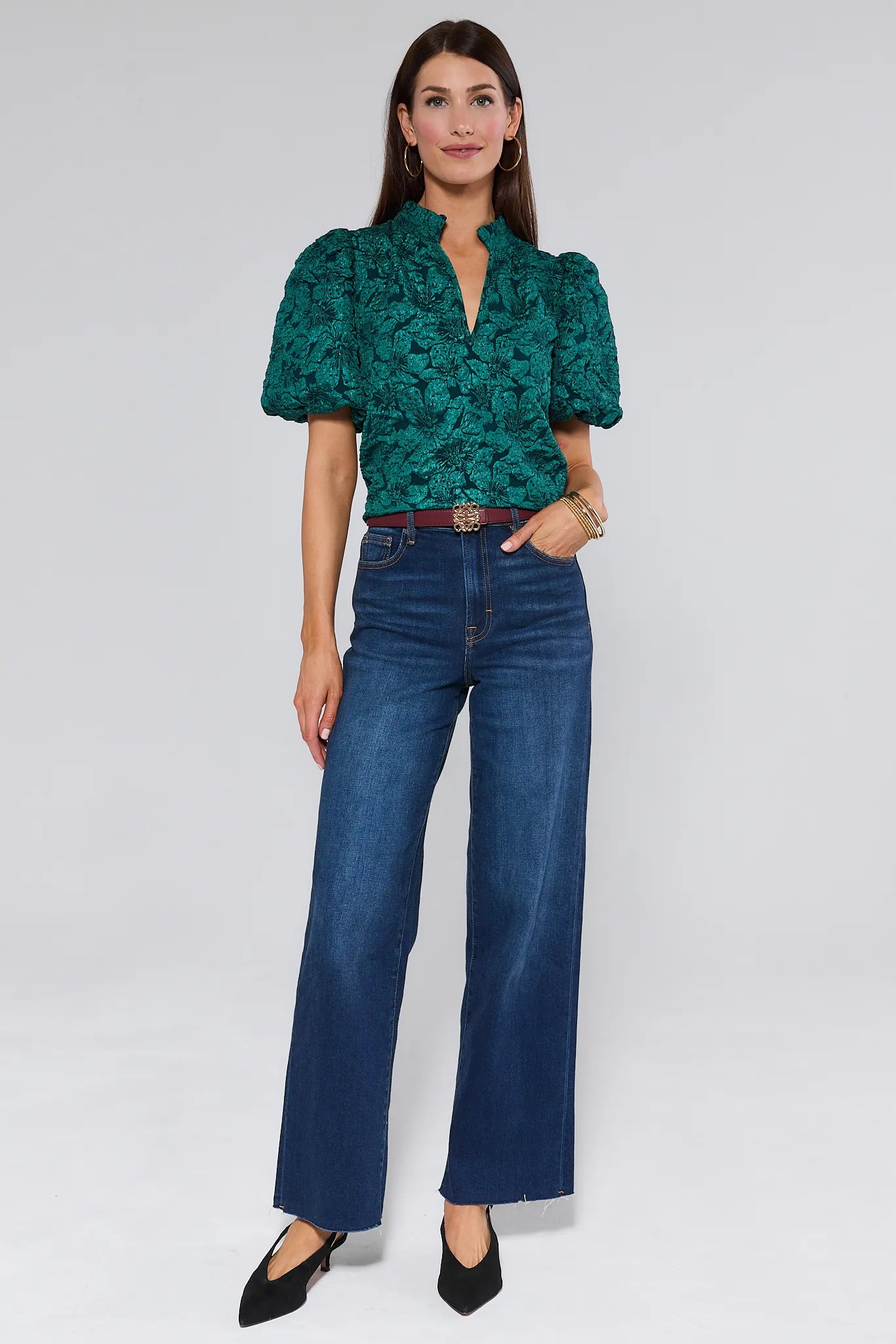 USA Fashionn | Teresa Green Floral Top
